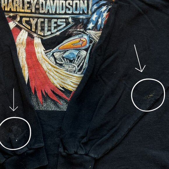 Vintage Y2K Harley Davidson 2000 Eagle USA Fullerton CA Large Black Long Sleeve - Picture 6 of 8